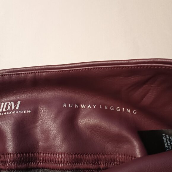 White House Black Market Runway Legging Size 2 Faux Leather Mid Rise Mauve Color - Picture 6 of 11